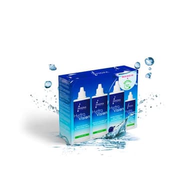 INNOXA Laboratoires - Solution Multifonction pour Lentilles Souples - Acide Hyaluronique - Nettoyant, Désinfectant, Humidifiant - Yeux sensibles - Étui à Lentilles inclus (3 x 360 ml + 100 ml offert)
