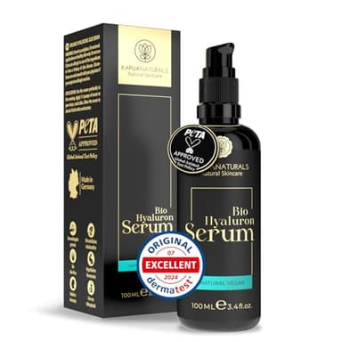 Acide Hyaluronique serum hautement dosé • 100ml +Vit E & B5 • Sérum Visage 7-Fois Acide Hyaluronique ✓ 100% Vegan&Bio ✓ Anti-Âge ✓ Sérum Anti-Rides Cosmétique Naturelle ✓ Hyaluronic Acid Serum