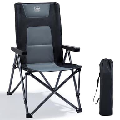 TIMBER RIDGE Chaise de Camping Pliante Chaise Pliable Réglable sur 4 Positions avec Accoudoirs Fauteuil Rembourré Supporte jusqu'à 260 kg
