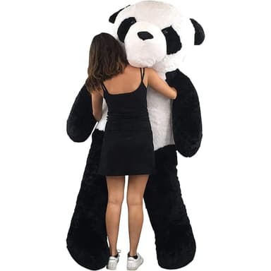 Bananair - Peluche Géante Panda - Assemblé en France - Nounours Géant XXL Ultra Doux et Moelleux, Câlins Assurés pour Anniversaires, Déco Chambre, Célébrations (200 cm)
