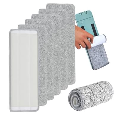 SHULLIN Lot de 6 serpillères de rechange en microfibre, env. 33 x 12 cm, pour enlever les taches et nettoyer le sol