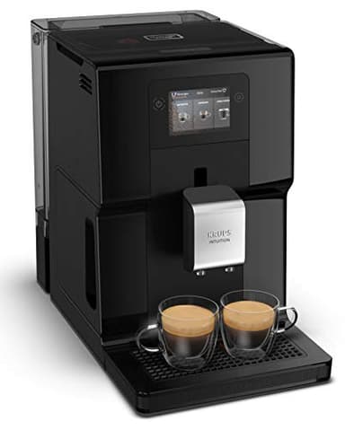 Krups Machine à café broyeur à grain, Ecran tactile couleur, 11 recettes préenregistrées, Indicateurs lumineux intuitif, accès bacs en frontal, Nettoyage facile, Intuition Préférence EA873810