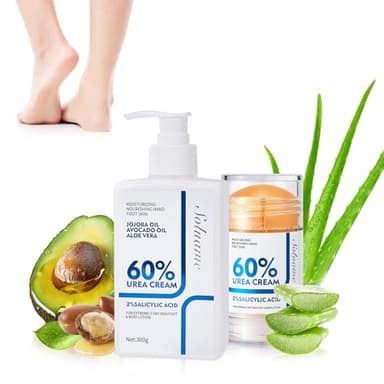 Lotion pour le corps à et Crème pour les pieds 60% d'urée, pour peau sèche, hydratante et à absorption rapide, crème pour le corps, crème à l'urée, pour homme et femme