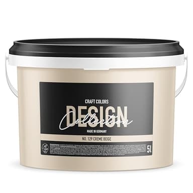 Craft Colors® Peinture murale de haute qualité, mate, couleur craie, fabriquée en Allemagne, design Collection n. 129 Classic Beige