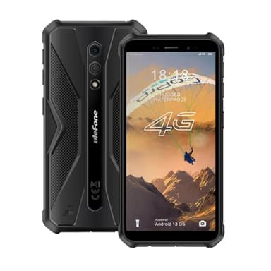 Ulefone Armor X12 Telephone Portable Incassable Android 13 Go, 6Go+32Go ROM/TF-256Go, 13MP Caméra, 4860mAh Batterie, Écran 5,45''HD+, Smartphone Incassable 4G Dual SIM/NFC/GPS/2Ans Garantie