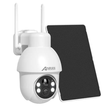 ANRAN [2025 Neuf] 4K 8MP Camera Surveillance WiFi Exterieur sans Fil Solaire avec Batterie, Surveillance 360°, Vision Nocturne Couleure, Audio Bidirectionnel, Alerte Instantané, IP66 Imperméable