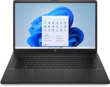 HP Ordinateur portable avec écran FHD 17,3", AMD Ryzen 7 7730U, RAM DDR4 16 Go, SSD 512 Go, carte graphique AMD Radeon, Windows 11, clavier QWERTZ, noir