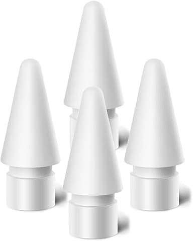 Pointes de Rechange pour Apple Pencil 1ère et 2ème Génération,Pas d'usure du Stylo de Contrôle Précis à Pointe Fine comme des Pointes,[Lot de 4] avec Apple Pencil Pointes de Stylo pour iPad(Blanc)