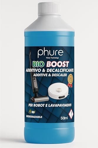 PHURE Bio BOOST ADDITIF ET DÉCALCIFIANT POUR Robot Lave-Vaisseau Concentré pour Robot Lave-Vaisseau et Aspiration avec Désinfectant 500 ml Nettoyage sans traces et durable Convient à chaque Robot