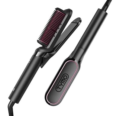 TYMO Lisseur Cheveux Professionnel- Fer a Lisser et Boucleur 2 en 1 Brosse Lissante Ionique Brosse Chauffante Lissante pour Lisseur Rapide, Anti-BrûLure et Anti-Emmêlage, Pour Tous Types de Cheveux