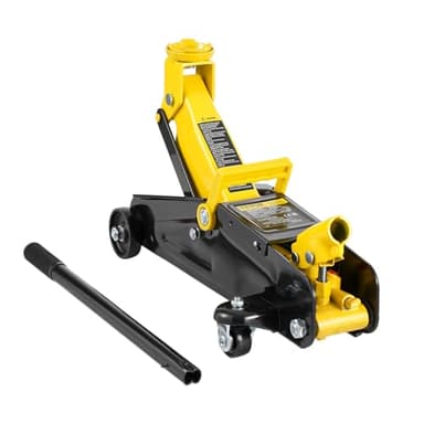 VEVOR Cric Rouleur 2 tonnes, Cric de Plancher Hydraulique à Profil Bas, Hauteur de Levage 125,2-335 mm, Pompe de Levage Rapide à Piston Unique, pour Lever Camion SUV Entretien Automobile Atelier