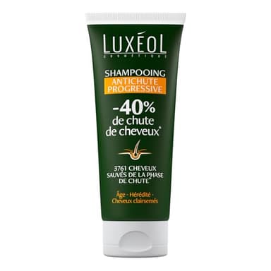 Luxéol - Shampooing Antichute Progressive - Réduit Chute De Cheveux de 40%* - Âge, Hérédité, Cheveux Clairsemés - 96% Ingrédients Origine Naturelle - Volume & Résistance - Fabriqué En France - 200ml