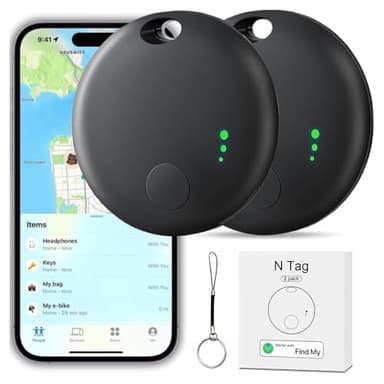 Localisateurs d'objets Lot de 2, Smart Key Finder Traceur Tag, Compatible avec Find My (Uniquement iOS), Localisateur de Clés Tracker GPS Mini Traceur pour Voiture Valise Enfant Chat Chien