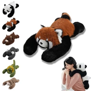 Peluche lestée, animaux lestés pour adultes, coussin lesté pour soulager l'anxiété et favoriser le sommeil (Panda roux, 65CM)