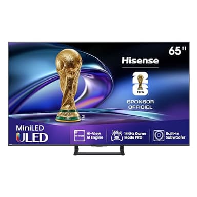 Hisense 65E8Q 65 Pouces (164 cm) - Téléviseur 4K ULED Mini-LED QLED, Dalle 144Hz Native, Dolby Vision IQ & Atmos, Mode Jeu Pro, Smart TV Vidaa