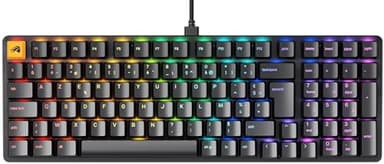 Glorious Gaming GMMK 2 Full Size (96%) - Clavier de jeu mécanique, cadre aluminium, personnalisable, capuchons de touches doubleshot, switches Glorious Fox, RGB, Disposition AZERTY française - Noir
