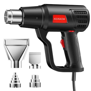AIUNAOM 2000W Décapeurs Thermiques 50℃~650℃ Pistolet à Air Chaud Contrôle de Température Sans Paliers + 2 Débit d'air Protection Contre Les Surcharges Adapté au Chauffage, Au Dégivrage et à La Soudure