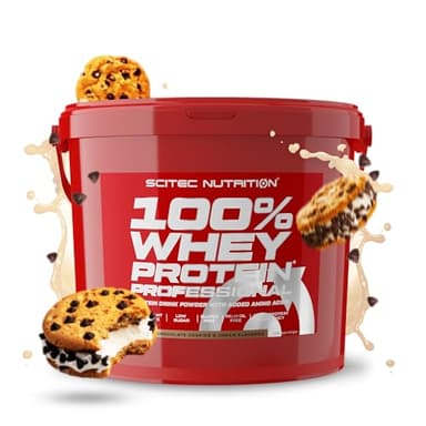 Scitec Nutrition 100% Whey Protein Professional - Amélioré avec des acides aminés supplémentaires et des enzymes digestives - Sans gluten - Sans huile de palme, 5 kg, Chocolat-Cookies & Cream