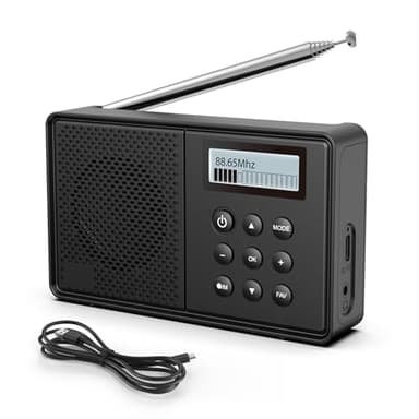 Arafuna Radio Portable, FM, Dab+, Radio Dab Plus 40 Stations Préréglées, Rechargeable, Minuterie pour Sommeil, Bluetooth, Double RéVeil