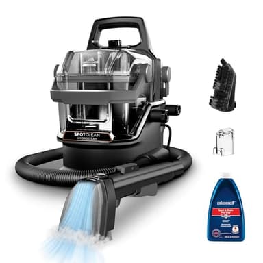 BISSELL SpotClean HydroSteam, Shampouineuse Canapé, Moteur Puissant de 1000W, Nettoyeur Vapeur avec Technologie HydroSteam, Nettoyeur pour Tapis, Moquettes, Meubles, Tissus, Voiture & Plus, 3689N