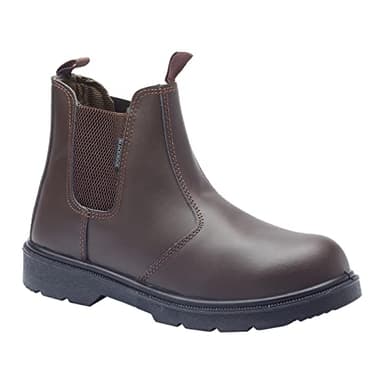 Blackrock Bottes de sécurité Dealer, embout en acier, bottes Chelsea, hommes, femmes, chaussures de sécurité, jardinage, marron, équitation, cour, chaussures à enfiler, légère