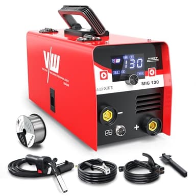 VECTOR WELDING MIG-130 Poste à Souder MIG MAG - Poste a Souder MIG Sans Gaz avec 130A, IGBT Onduleur Poste de Soudage Portable MIG Flux MMA électrodes