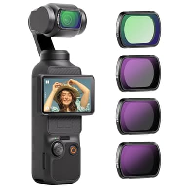 Neewer Kit de filtres magnétiques ND&Black Diffusion 1/4 Compatible avec DJI OSMO Pocket 3 Creator Combo Accessoires, Action Camera 4 Pack Densité Neutre (ND16 ND64 ND256) et filtres