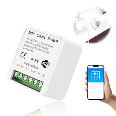 Interrupteur WIFI 2.4GHz Smart WiFi Switch Interrupteur Connecté Compatible avec Alexa/Tuya Smart Life Montage Encastré Dans le Socle Interrupteu Intelligent Voice Control with Alexa/Google Assistant