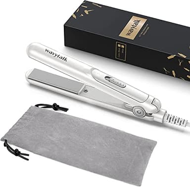 Fer à lisser Wavytalk Mini pour cheveux courts, petits lisseurs de voyage et plaques en céramique, coiffage rapide et facile, blanc.
