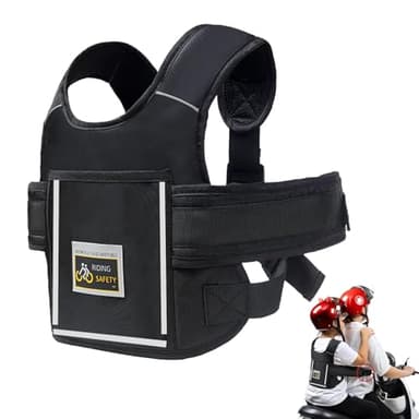Ceinture de Sécurité Moto pour Enfants, Réglable Harnais Moto Enfant avec Bandes Réfléchissantes Harnais Sûreté pour Voiture Electrique Bébé Garçons Filles 2 à 12 ans