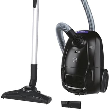 Hoover Compact et Puissant HE1 Home Aspirateur Traineau avec Sac HEZ107HM, Haute-Performance sur Sols Durs et Moquettes, Filtre EPA Lavable, Grande Capacité du Sac 2,5L, Accessoires embarqués