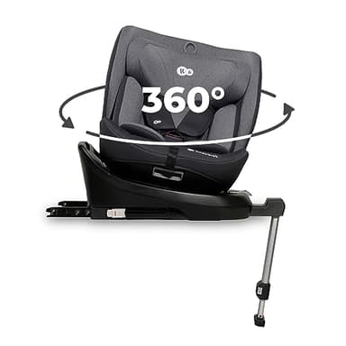 Kinderkraft I-360 Siège auto bébé, I-SIZE 40-150 cm, 0 à 36 kg évolutif, dès la naissance et jusqu'à 12 ans environ, Groupe 0/1/2/3, Isofix, 360° pivotant, RWF, FWF, Protections latérales, Gris