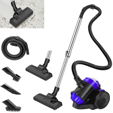 Aspirateur cyclonique 1000 W sans sac, aspirateur traîneau avec technologie cyclonique, puissant, compact et léger, cylindre d'aspirateur avec filtre HEPA, buse de sol pour sols durs et tapis