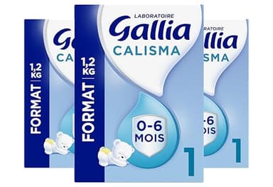 Laboratoire Gallia - Calisma 1er âge - Lait en Poudre pour Bébé - Lait Bébé de 0 à 6 Mois - Sans Huile de Palme - Dès La Naissance - Lot de 3x1,2kg
