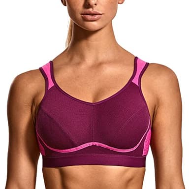 SYROKAN Soutien Gorge Femme Sport sans Armature Grande Taille Maintien Extreme Non Rembourré Confort Violet Brumeux 95D