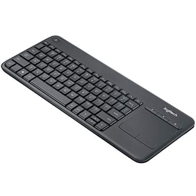 Logitech K400 Plus Clavier sans Fil Touch TV avec Contrôle Média et Pavé Tactile, Clavier US International QWERTY - Noir