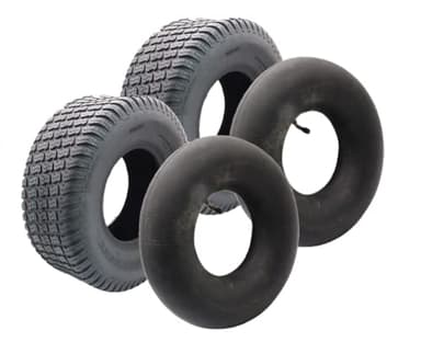 SECURA 2x pneus incl. chambre à air 13x5.00-6 valve coudée compatible avec tondeuse autoportée tracteur de pelouse