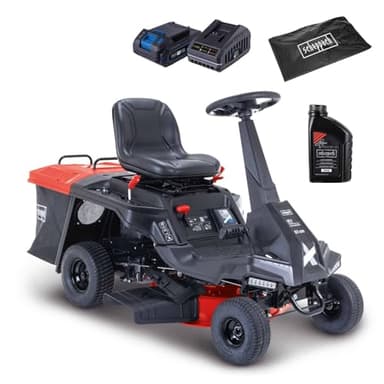 Scheppach Tondeuse autoportée Thermique MR235-61 | 6CV | Démarrage électrique | LED | 61cm Largeur de Coupe | 35-75mm Hauteur de Coupe | Bac de ramassage de 150L | 4X Marche Avant / 1x Marche arrière