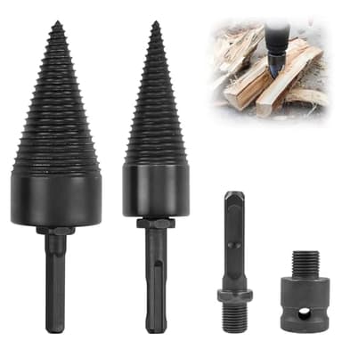 Fendeur de Buche, Fendeuse Bois Cône, 32mm 42mm Meche pour Fendre le Bois, Foret à Bois pour Fendre du Bois