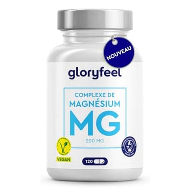 Complexe de Magnésium - 400mg de Magnésium élémentaire Bisglycinate, Citrate, Oxyde, Malate & Ascorbate - Premium 5-in-1 Hautement dosé & Bioactif - 120 capsules - Testé en laboratoire