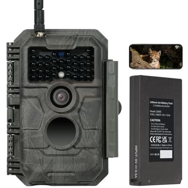 GardePro E6P Caméra de Chasse, WiFi, Batterie Rechargeable 8000 mAh, 64MP 1296P, Caméra E6P No Glow Infrarouge Vision Nocturne, Champ de Vision Large de 110°