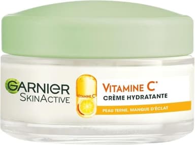 GARNIER Skin Active - Crème Hydratante Bio - Hydratation & Éclat - Nourrit, Lisse & Illumine Le Teint - Vitamine C & Agrumes - Vegan & Cruelty Free - Peaux Ternes En Manque D'Éclat - 50 ml