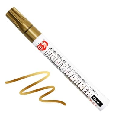 Stylos acryliques pour peindre des pierres tombales - Résistant aux intempéries - Marqueur permanent - Séchage rapide - Étanche - À base d'huile - Pour bois, métal, verre, pneus, album photo (doré)