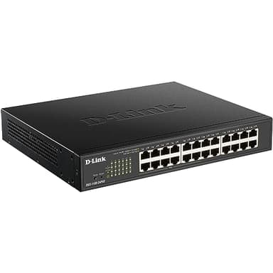 D-Link DGS-1100-24PV2/E Switch administrable Gigabit PoE 24 Ports avec 12 Ports PoE, Budget PoE de 100W, 802.3af/at, VLAN, fonctionnalités de Couche 2, QoS, 802.3az EEE - Cordon d'alimentation UE