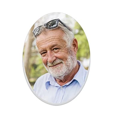 Plaque Funéraire Personnalisée Cadre Photo Personnalisé en Céramique Médaillon Funéraire Personnalisé Portrait Personnalisé sur Pierre Tombale Portrait Commémorative Céramique Cadeau de Vieil Homme