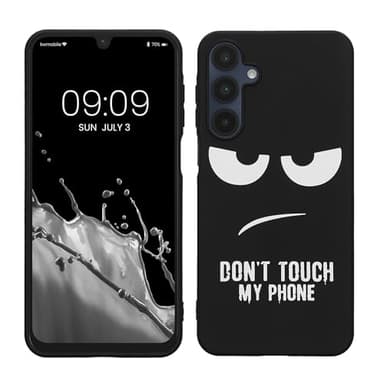 kwmobile Coque pour Smartphone Compatible avec Samsung Galaxy A16 5G - Housse de téléphone en Silicone Blanc-Noir