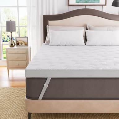 Autsel Surmatelas en Mousse à Mémoire de Forme et en Gel Refroidissant 140x200cm Matelas avec Housse Amovible - Épaisseur de 7.5cm