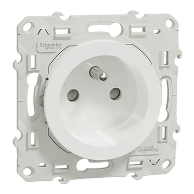 Schneider Electric - Odace prise de courant 2P+T blanc, à vis, 2 connexions rapides par pôle - S520059