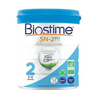 Biostime SN-2 Bio Plus - Lait infantile Bio 2ème âge en poudre de 6 à 12 mois (800g)