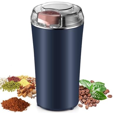 Lynarc Moulin à café électrique, Moulin à grains de café amovible, capacité de grains de café 12-15 tasses / 4,2 OZ moulin à expresso moulin à épices bol amovible en acier inoxydable - 7,5 "